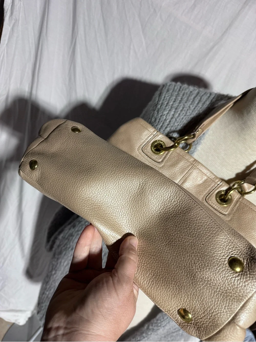Coach Penelope Buckle bag Beige leather tote